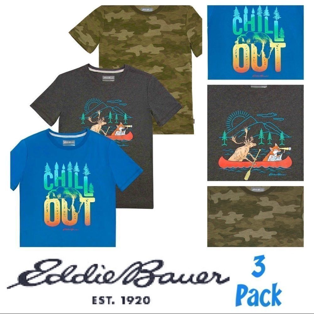 EDDIE BAUER Youth 3-pack Tee, Camo and Graphic